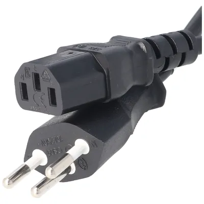 Produktbild von Kabel sieciowy ze szwajcarską wtyczką do gniazda IEC C13, szwajcarski kabel zasilający z 3 pinami