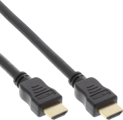 Image de InLine® 17522P Câble HDMI, HDMI High Speed avec Ethernet, Premium, prise/prise, noir/or, 2,5m