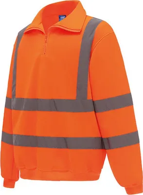 Produktbild von YOKO HVK06 | Hi Vis 1/4 Zip Sweatshirt - EN ISO 20471:2013 Klasse 3 - Farbe: Hi-Vis Orange - Größe: XXL