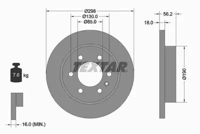 Obrázok produktu pre 2 zadné brzdové kotúče Textar pre Mercedes Sprinter 907 910