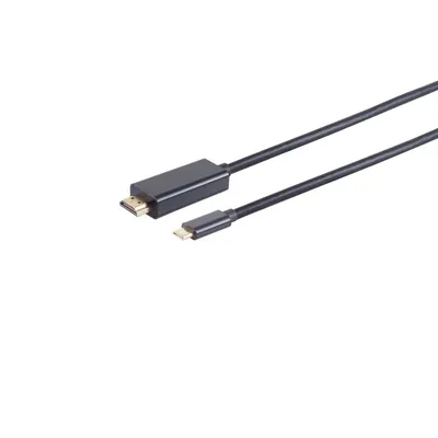 Produktbild von S/CONN 10-56025, 1 m, HDMI Typ A (Standard), USB Typ-C, Männlich, Männlich, Gerade