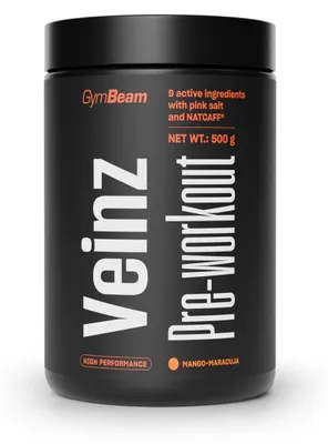 Produktbild von GymBeam - Veinz Pre-Workout, 500 g, Mango Maracuja