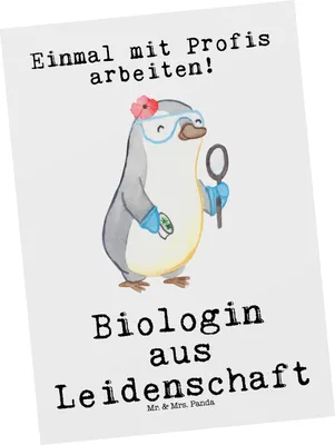 Produktbild von Mr. & Mrs. Panda Fotokarte Biologin Leidenschaft - Weiß - Geschenk, Master, Studium, Biologie, Spruch, einzelkarte, Beruf, Postkarten, Postkarte, Kunstkarten, bildkarte