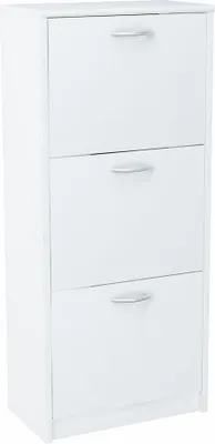 Obrázek produktu pro Meblando skříňka na boty se 3 klapkami výklopník na boty pro cca 12 párů bot 116 x 50 x 28 cm skříňka na boty bílá