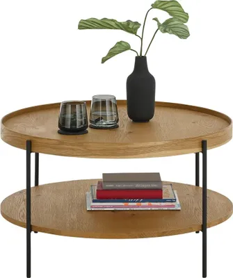 Produktbild von Couchtisch Arenal | rund | 80 cm | eichefarben / schwarz