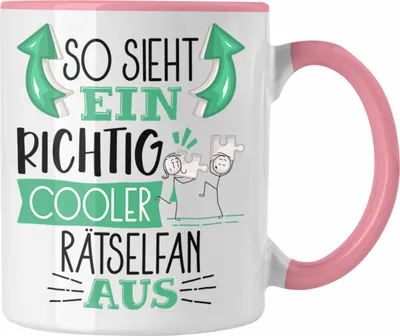Produktbild von Trendation - Rätselfan Tasse So Sieht Ein Richtig Cooler Rätselfan Aus Geschenk Lustiger Spruch Geschenkidee (Rosa)