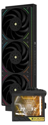 Produktbild von Thermalright TR Mjolnir Vision 360 UB PRO ARGB Schwarzer CPU-Aio-Kühler,360-Spezifikation Wasserkühlersystem mit Inline-Lüfter, 3,5" LCD-Bildschirm mit 640x480 Auflösung für AM4/AM5; Intel lga1851 – S