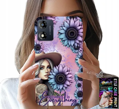 Image de Etui pour Motorola Moto E13 - Woman in Sunflowers, Women's Designs
