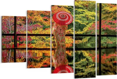 Produktbild von Bild auf Leinwand - Leinwandbild - 5 Teile - Tubikoin Tempel Die Farben - 150x100cm - Wand Bild - Wanddeko - Wandbilder - Leinwanddruck - Bilder - Wanddekoration - Leinwand bilder - EG150x100-4485