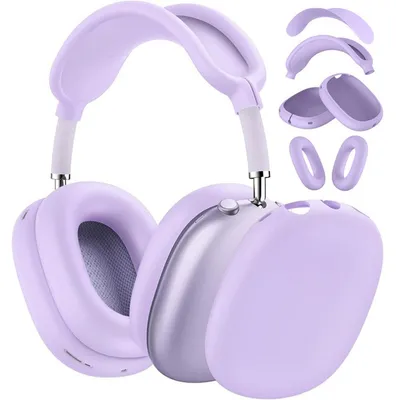 Image de INF Coque en silicone 4 pièces pour AirPods Max 2 — Toucher doux, anti-rayures, lavable, compatible avec Apple AirPods Max 2 Violet