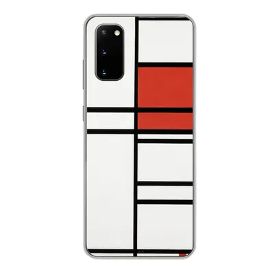 Produktbild von MuchoWow® Handyhülle Schutzhülle Hülle für Samsung Galaxy S20 Komposition mit Rot und Weiß - Piet Mondrian Silikon Softcase Handy Hülle - Bild
