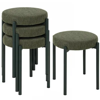 Produktbild von Esszimmerhocker 4er Set Stapelbare Sitzhocker Stahlbeinen, Wohnzimmer