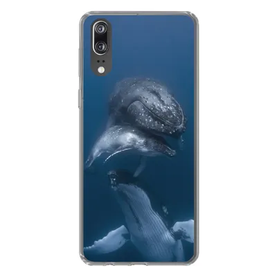 Produktbild von MuchoWow® Handyhülle Schutzhülle Hülle für Huawei P20 Wale - Meer - Familie Silikon Softcase Handy Hülle - Hardcover