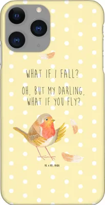 Produktbild von Mr. & Mrs. Panda Iphone 11 Pro Handyhülle Rotkehlchen Federn - Gelb Pastell - Geschenk, Motivation Sprüche, Premium Kunststoff, fliegen, Spruch, Lustige, Handy Case
