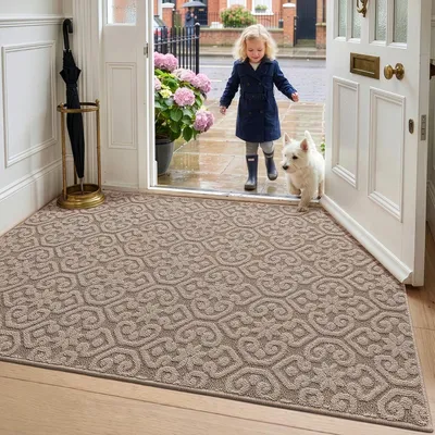 Productafbeelding van Schoonloopmat, 90 x 150 cm, antislip, wasbaar, absorberend, beige
