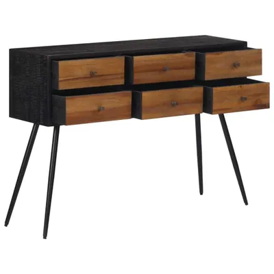 Image de vidaXL Table console avec tiroirs Bois massif recyclé Teck