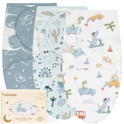 Immagine prodotto di Solidchoice - Set di 3 coperte avvolgenti per neonati, adatte per bambini da 0 a 3 mesi, realizzate in 100% cotone