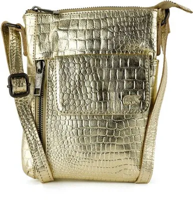 Produktbild von Bear Design Schultertasche Small Croco Champagne, 21x16x17 cm, 0,714 l