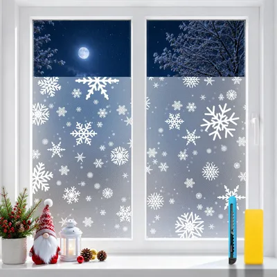 Fensterfolie Schneeflocken selbstklebend 59,5 x 200 cm