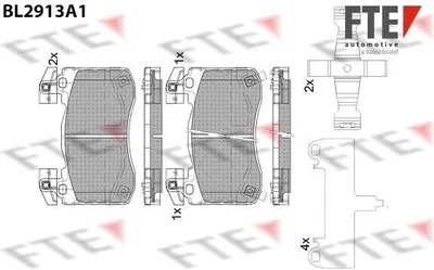 Produktbild von FTE Bremsbeläge Satz Vorne Bremsklötze für KIA Stinger Schrägheck (CK) 9011155