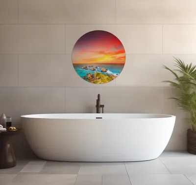 Produktbild von Wallario wasserfestes Poster selbstklebend 60 x 60 cm, Himmel am Abend, Badezimmerposter Spritzschutz mit Hochglanzoberfläche in Glasoptik