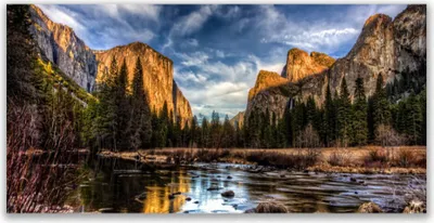 Produktbild von Tulup Leinwand-Bilder 140x70 Wandbild Canvas Kunstdruck Gebirge Wald See Natur