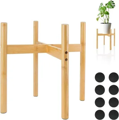 Produktbild von Famanu Pflanzenstandhalter verstellbar Ø 20–32 cm, schwarz, geeignet für Balkon oder Garten