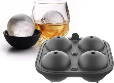 Produktbild von Kugel Eiswürfel Silikonform für Eiswürfel 4-fach