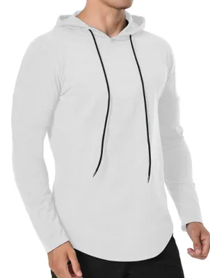 Produktbild von Sportshirt Herren, Funktionsshirt Langarm Laufshirt Männer Fitnessshirt Atmungsaktiv T Shirts für Running Gym Jogging-B-Weiß-XXL