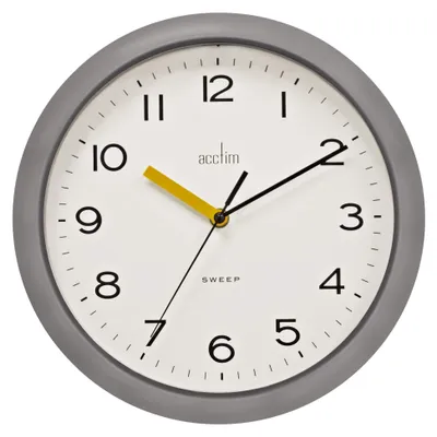 Wanduhr Rhea 29 cm Retro Kunststoff Grau