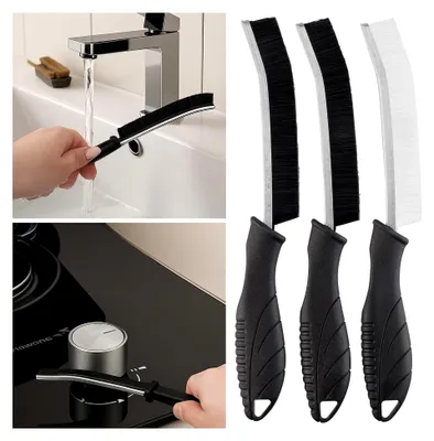 Produktbild von Fugenbürsten-Set: 3 Hartborsten für Fugen- und Eckenreinigung, 120x40 mm