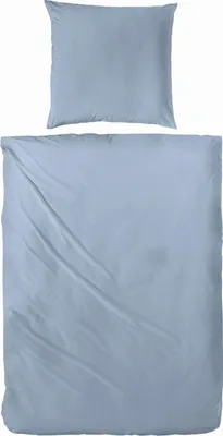 Produktbild von Hahn Haustextilien Luxus-Satin Bettwäsche uni Farbe rauchblau Größe 200x200 cm