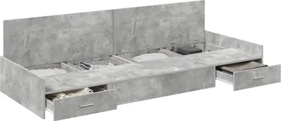 Zdjęcie produktu dla vidaXL Rama łóżka z zagłówkiem betonowa szara 90 x 200 cm materiał drewnopochodny