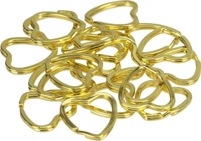 Produktbild von 20 Herz Schlüsselringe gold in Herzform
