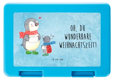 Produktbild von Mr. & Mrs. Panda Vesperbox Smörle Winterzeit - Eisblau - Geschenk, Weihnachten, Weihnachtszeit, Bento Box, Weihnachtsgruß, Essensbox, Lunchbox, Grüße, Vorratsbehälter