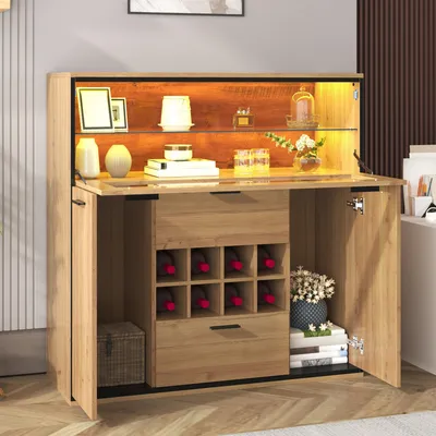 Produktbild von okwish Sideboard Kommode Beistellschrank Aufbewahrungsschrank (Braun), Perfekte Aufbewahrung in einem stilvollen Sideboard.