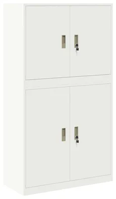 Immagine prodotto di vidaXL Armadietto portaoggetti, 2 pezzi, bianco, 90 x 40 x 160 cm, acciaio