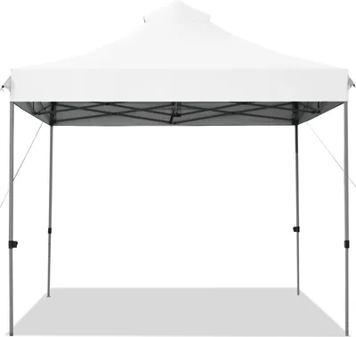 Produktbild von GOPLUS Faltfaltpavillon 3x3m, Pop up Pavillon wasserdicht stabil, Gartenpavillon höhenverstellbar mit Rolltragetasche, Partyzelt Gartenzelt Sonnenschutz für Outdoor Party Festival Markt (Weiß)