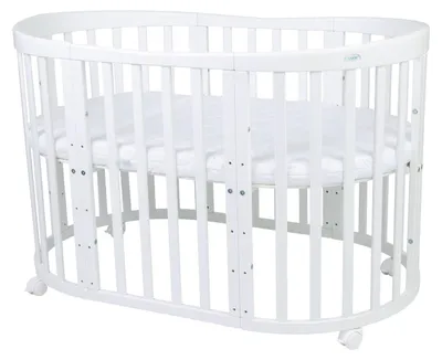 Produktbild von Waldin Oval 7-in-1 Bett mit Matratze Weiß