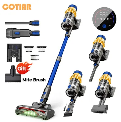 Produktbild von COTIAR V22 Akku-Staubsauger bürstenlos, 650W, 55kPa Saugleistung, LED-Display, 60 Min. Laufzeit, 1,2L Staubbehälter, Blau