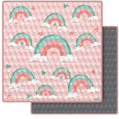 Zdjęcie produktu dla Mata do raczkowania dla niemowląt składana 127 x 127 cm x 2,5 cm Ochrona podłogi przed upadkiem Mata do zabawy dla niemowląt - Gruba mata do zabawy antypoślizgowa i zmywalna - Dywanik do zabawy Monte