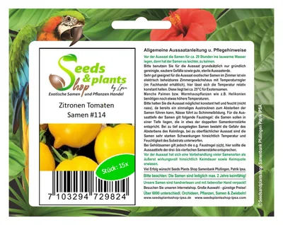 Produktbild von 15x Zitronen Tomaten Gemüse Pflanzen - Samen #114