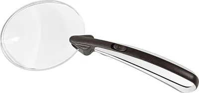 Obrázok produktu pre Wedo 271 7548 Okrúhla lupa Ø 8 cm s LED svetlom - zväčšenie 2,2x, bez rámu, čierna/chróm(S)