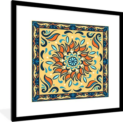 Produktbild von MuchoWow® MuchoWow® Gerahmtes Poster Sonnenblumen - Rahmen - Quadratisch 40x40 cm - Poster mit zchwarzem Bilderrahmen - Poster - Plakat im Rahmen