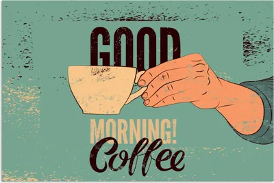 Produktbild von MuchoWow® Poster Kaffee - Zitate - Retro - Guten Morgen! Kaffee - Zitate 30x20 cm - Plakate - Print
