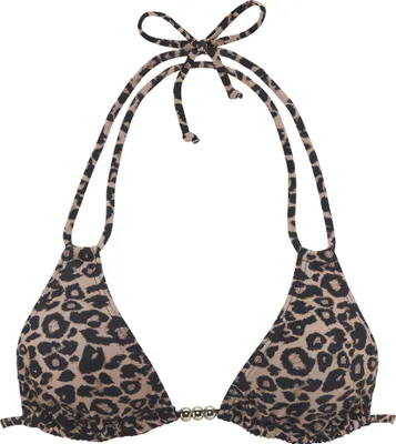 Produktbild von VIVANCE Triangel-Bikini-Top Thora schwarz nougat bedruckt Größe 42 Cup A/B