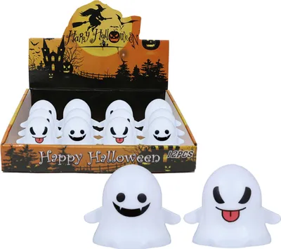 Produktbild von 12x Gespenst Halloween Dekofigur Miniatur Grusel 3cm Sammlung Lustig Kreativ Dekoration Partyfiguren Scherzfigur Schachtelgeist Sammlerobjekte, Farbe: Weiß