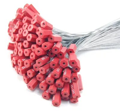 50 Stück Kabelplomben, nummeriert, manipulationssicher, rot, 1,8 mm