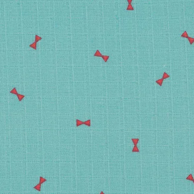 Productafbeelding van Biologisch katoenen windelstof met blauwe en roze strikken