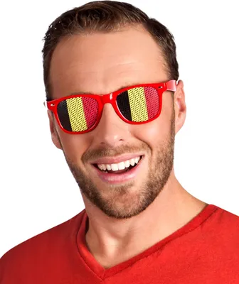 Image de Lunettes de fête Belgique accessoire de fête fan article 14,5 cm - taille unique